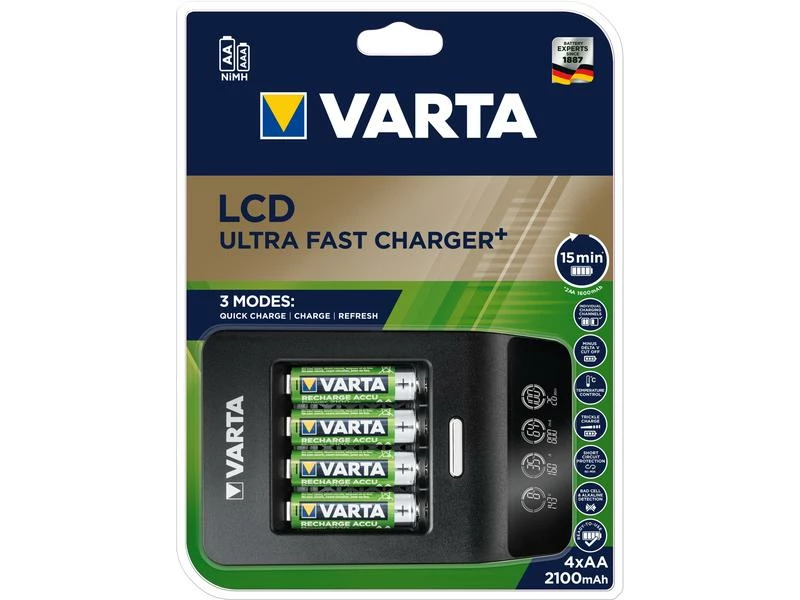 Varta Ladegerät LCD Ultra Fast Charger+ inkl. 4xAA 2 Varta Ladegerät LCD Ultra Fast Charger+ inkl. 4xAA – Bild 2