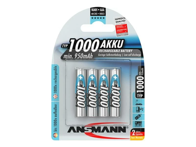 Ansmann Akku 4x AAA Typ 1000 950 mAh 1 Ansmann Akku 4x AAA Typ 1000 950 mAh