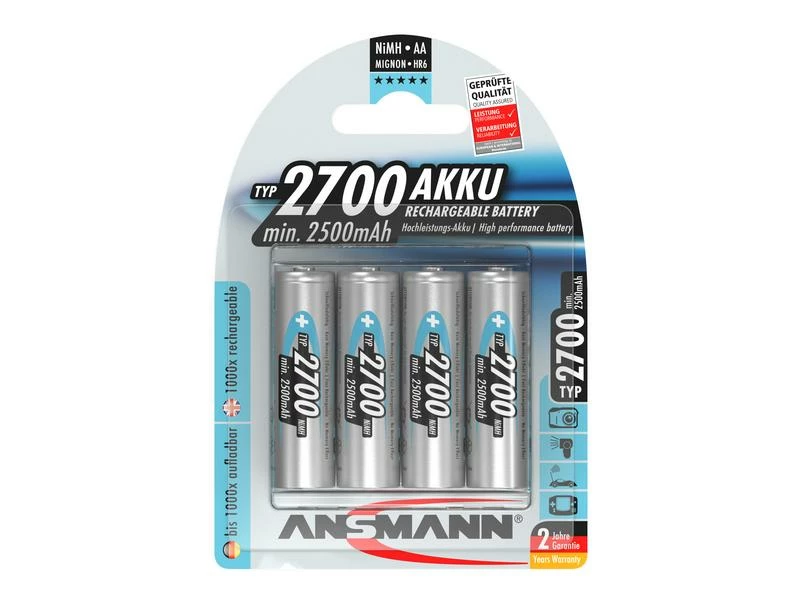 Ansmann Akku 4x AA Typ 2700 2500 mAh 1 Ansmann Akku 4x AA Typ 2700 2500 mAh