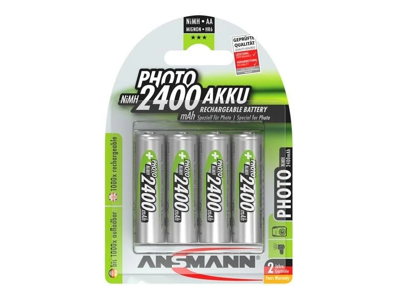 Ansmann Akku 4x AA 2400 mAh für Digitalkameras, Blitzgeräte, usw. 1 Ansmann Akku 4x AA 2400 mAh für Digitalkameras, Blitzgeräte, usw.