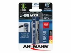 Ansmann Akku 18650 Typ 2600 2500 mAh mit Micro-USB Ladebuchse