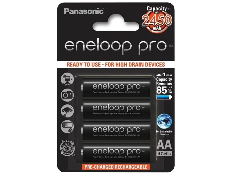 Panasonic Akku Eneloop Pro BK-3HCDE/4BE 2500 mAh 1 Panasonic Akku Eneloop Pro BK-3HCDE/4BE 2500 mAh