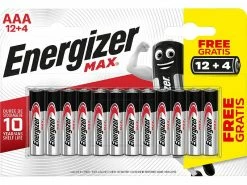 Energizer Batterie Max AAA 12+4 Stück